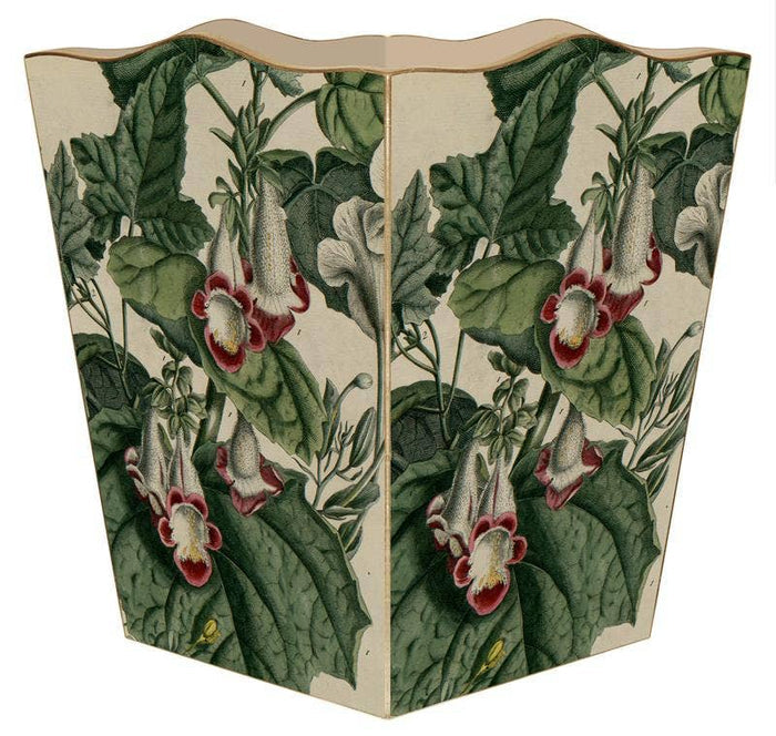 Martynias Wastepaper Basket: Wood Scalloped Top