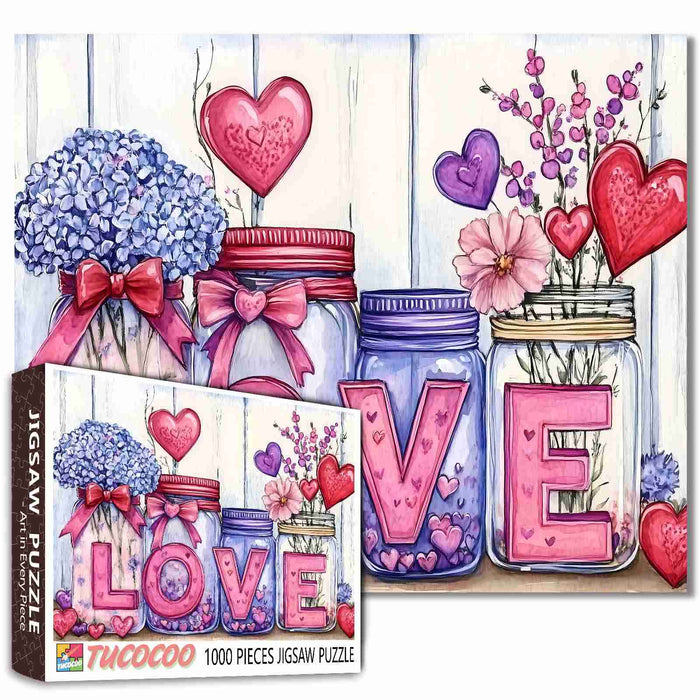 Mason Jar Love Art Jigsaw Puzzle