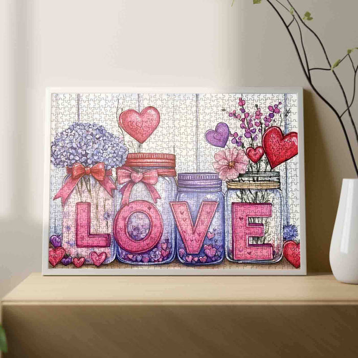 Mason Jar Love Art Jigsaw Puzzle
