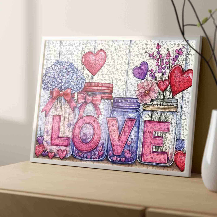 Mason Jar Love Art Jigsaw Puzzle