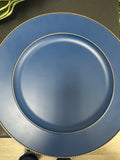 Matte blue and gold chargers