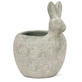 Medium Planter with Rabbit Head-Green-7"H
