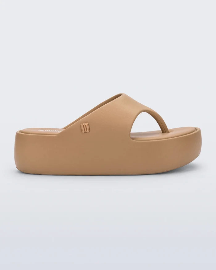 Melissa Free Platform Thong - Dark Beige