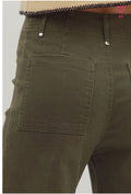 Mid rise ankle length pant -olive