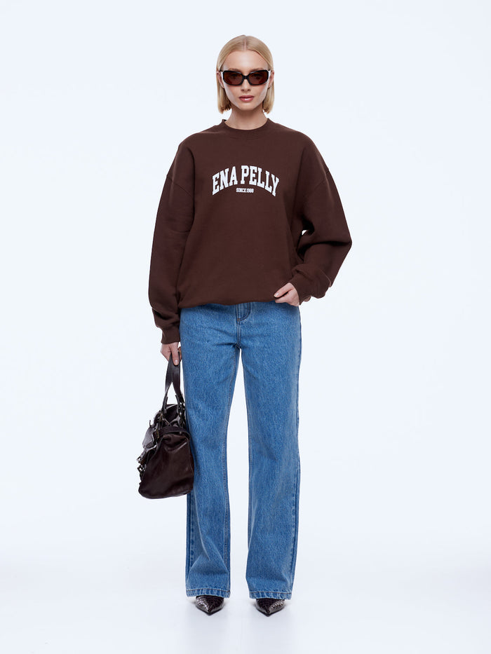Mila Oversized Sweater - Chocolate/Ena Pelly