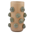 Miles Glass Vase - Taupe and Steel