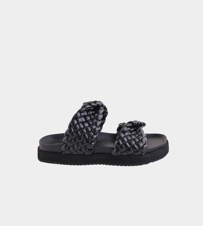 Mim Leather Slide - Black