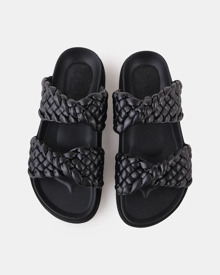 Mim Leather Slide - Black