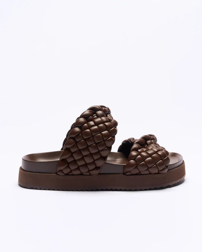 Mim Leather Slide - Chocolate
