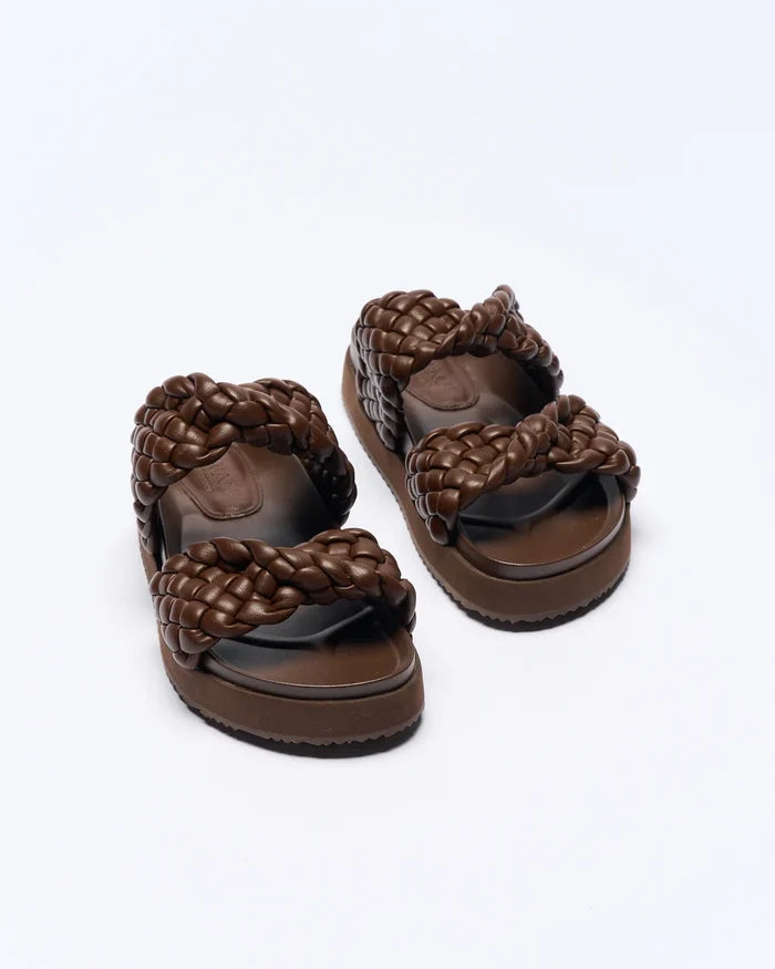 Mim Leather Slide - Chocolate