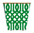 Mini Fretwork Cachepot Candle in Hunter Green and White with Bergamot Fragrance