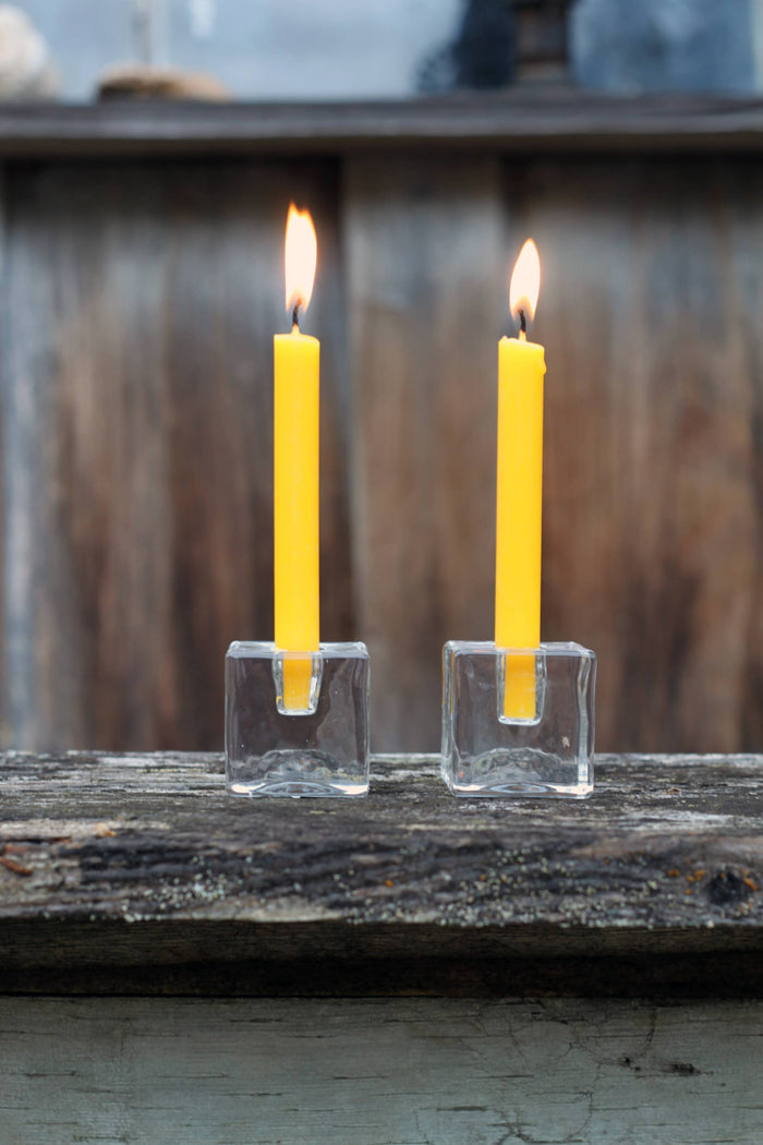 Mini Glass Candle Holders | Clear