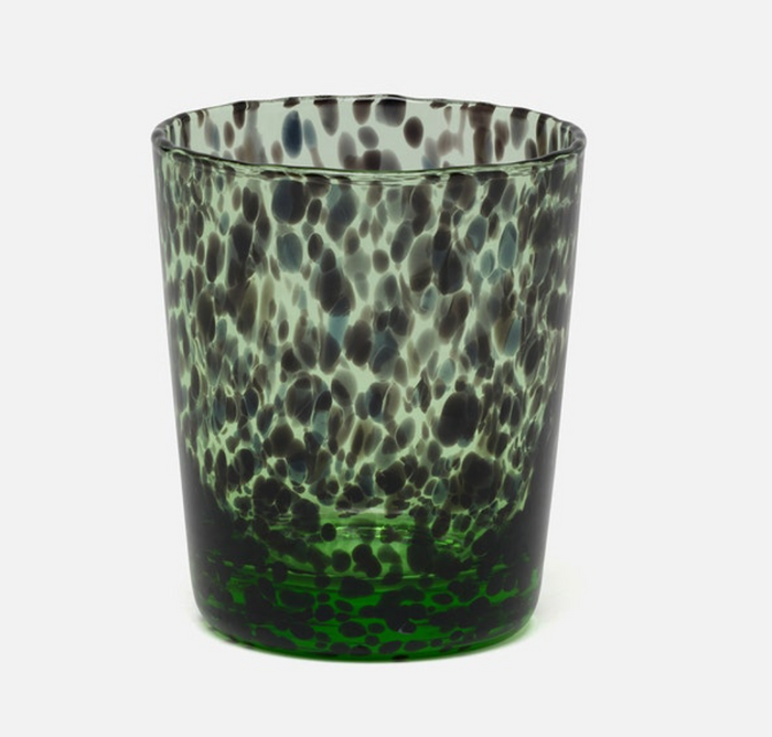 Mint Tortoise Shell Glass Tumbler