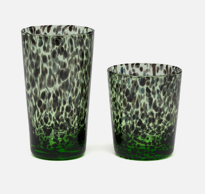 Mint Tortoise Shell Glass Tumbler