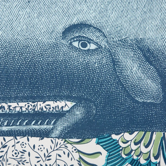 Moby Whale Beach Bath Shower Curtain detail - Coastal Compass Home Decor