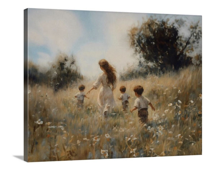 Mommy and Me, 3 Brunettes - Canvas
