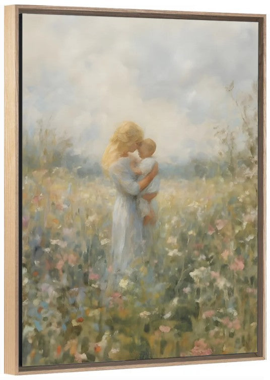 Mommy and Me, Blonde Hair - Canvas