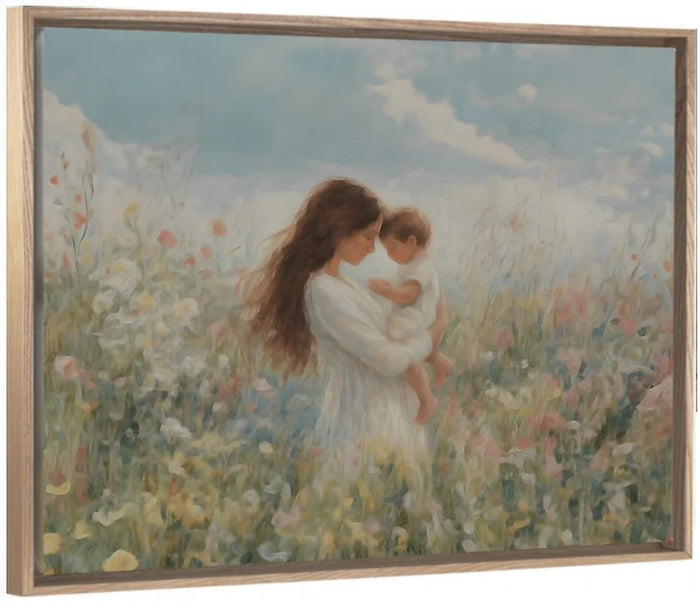 Mommy and Me, Brunette Hair - Canvas