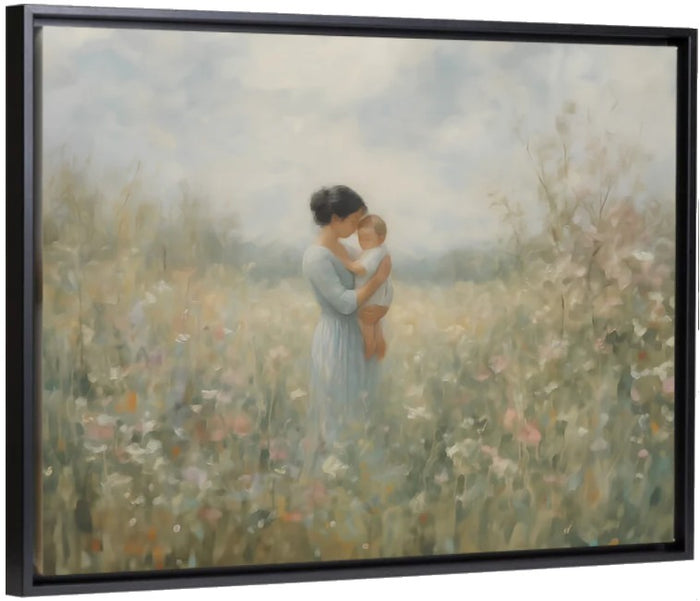 Mommy and Me, Short Black Hair - Canvas