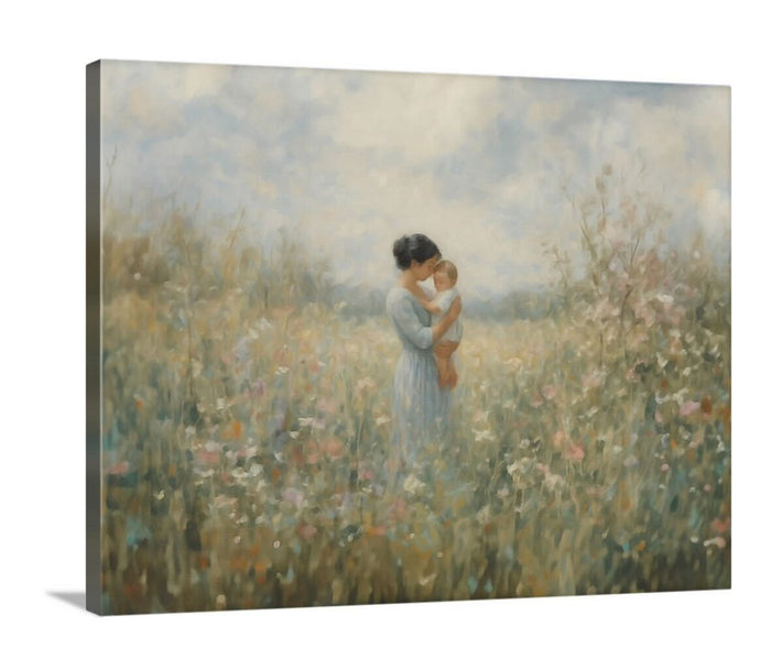 Mommy and Me, Short Black Hair - Canvas