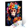 Monkey and Flowers Acrylic Paint by Numbers