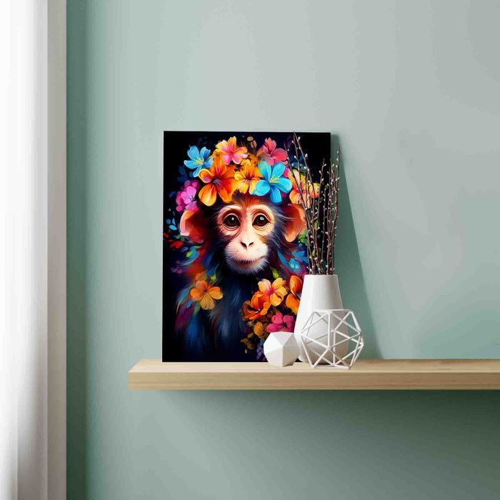 Monkey and Flowers Acrylic Paint by Numbers