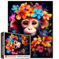 Monkey with Flower Crown Jigsaw Puzzle