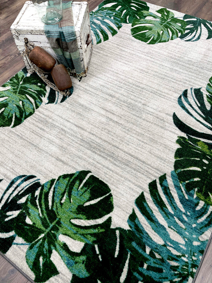 Monstera Leaves Rug • Coastal Compass Home Decor