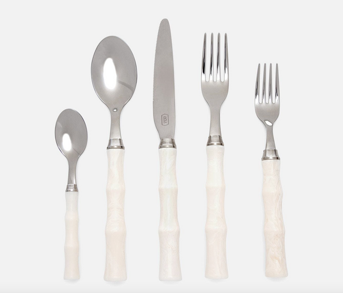 MONTECITO, ivory acrylic flatware - 5 piece set