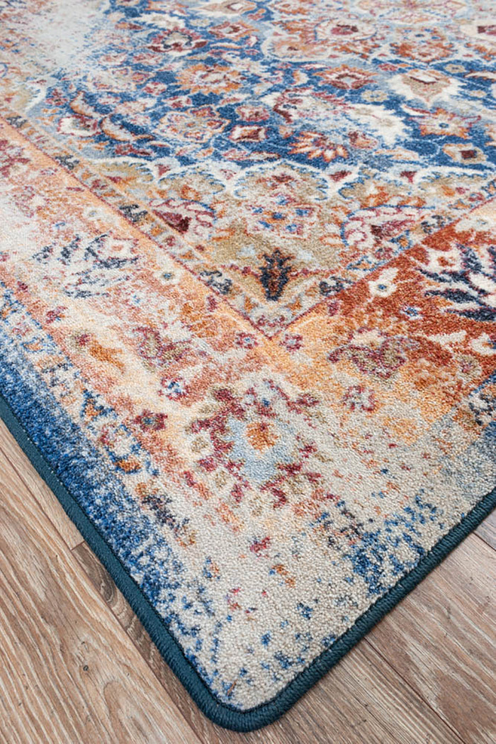 Montreal Blue & Orange Rug • Coastal Compass Home Decor
