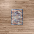 Montreal Blue & Orange Rug 3x4 • Coastal Compass Home Decor
