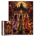 Moonlit Halloween Witch Castle Jigsaw Puzzle