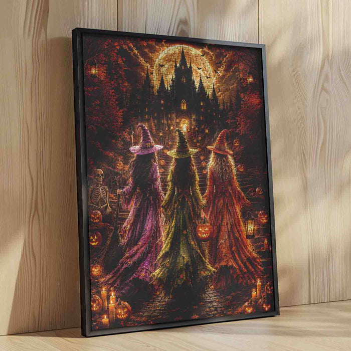 Moonlit Halloween Witch Castle Jigsaw Puzzle