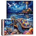 Moonlit Sea Turtle Lighthouse Jigsaw Puzzle