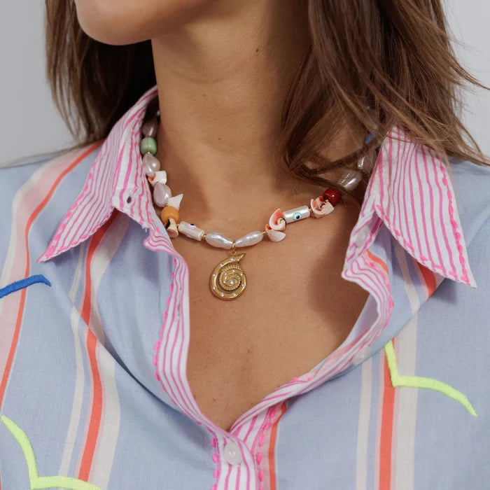 Mother Of Pearl Charm Necklace