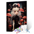Mushroom Forest Girl Paint by Numbers