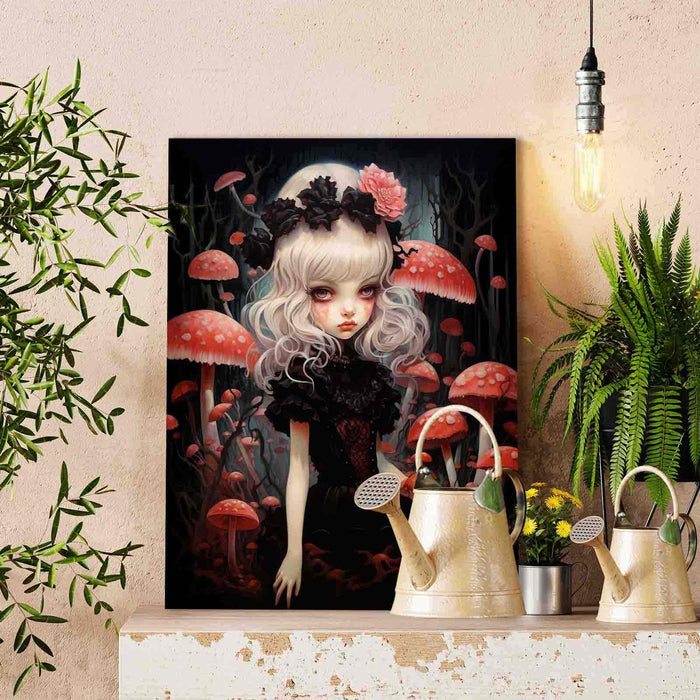 Mushroom Forest Girl Paint by Numbers