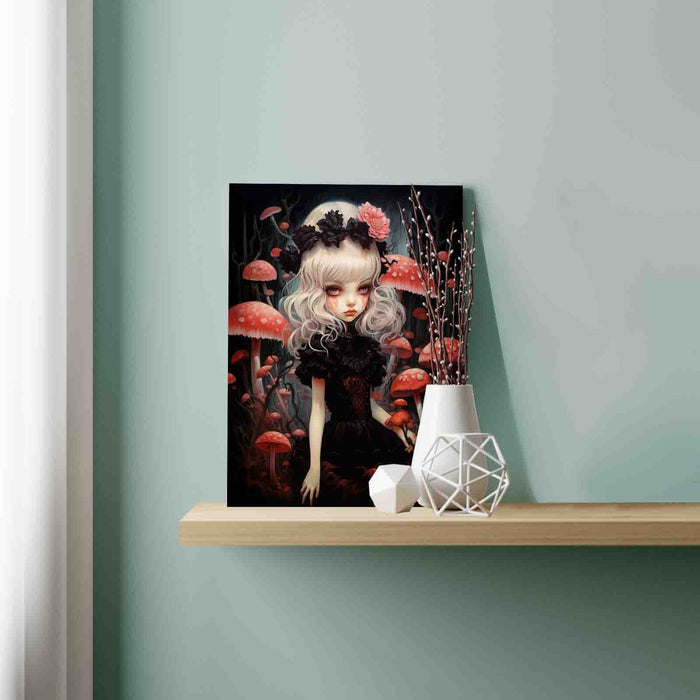 Mushroom Forest Girl Paint by Numbers