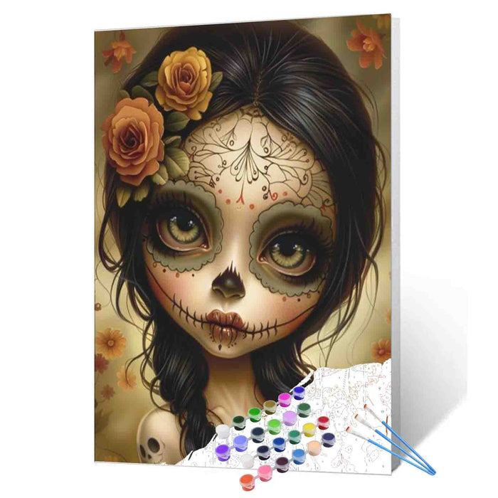 Mystic Sugar Skull Girl Paint by Numbers