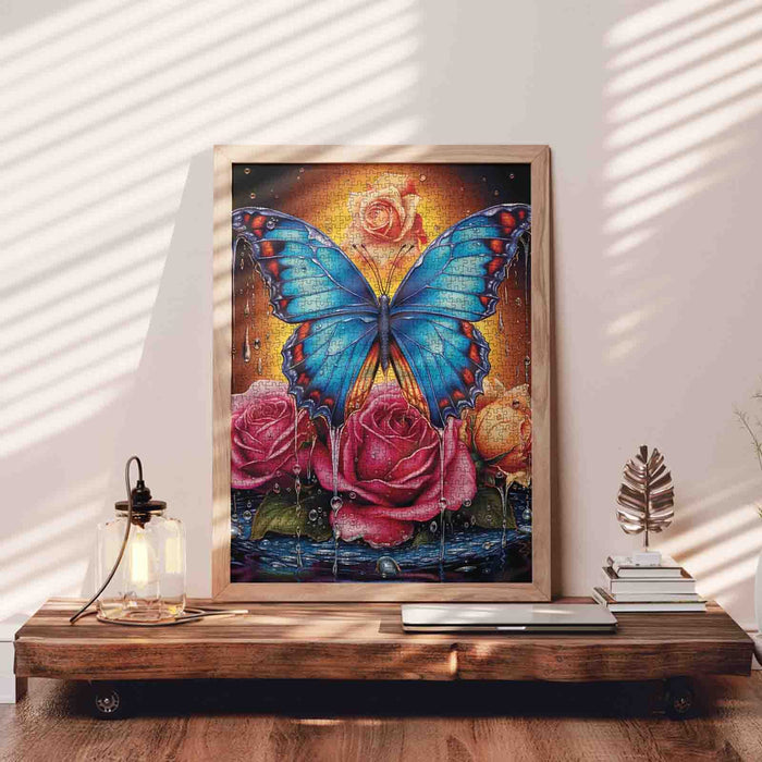 Mystical Butterfly and Roses Jigsaw Puzzle