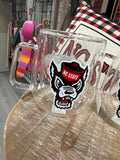 NC State landmark glass mug