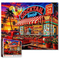 Neon Cocktail Sunset Bar Jigsaw Puzzle