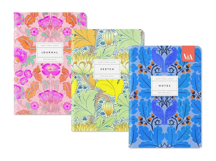 Neon Floral Notebook Set