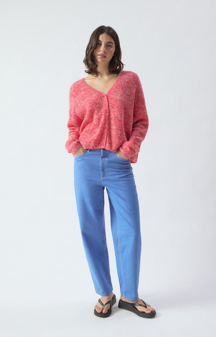 Nuggy Cardigan - Fluro Strawberry Melange