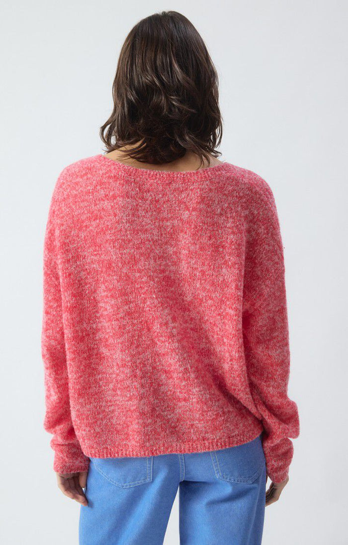 Nuggy Cardigan - Fluro Strawberry Melange