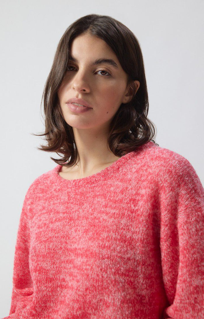 Nuggy Sweater - Fluro Strawberry Melange
