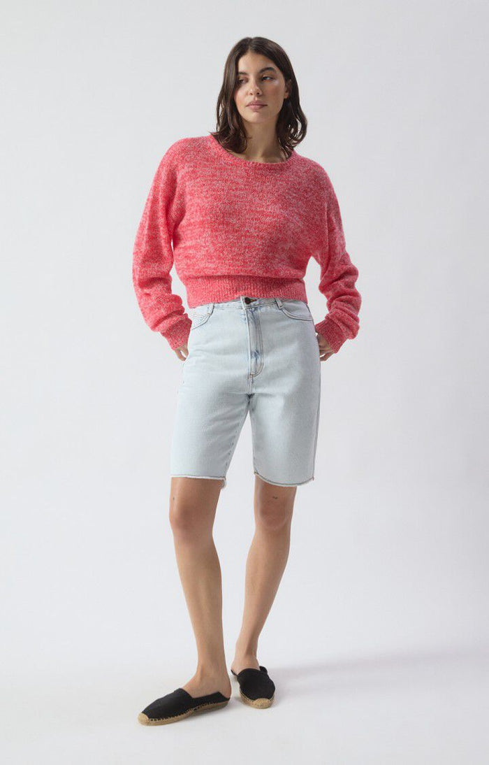 Nuggy Sweater - Fluro Strawberry Melange