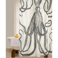 Octopus Coastal Cotton Shower Curtain - Coastal Bath Decor - Coastal Compass Home Decor