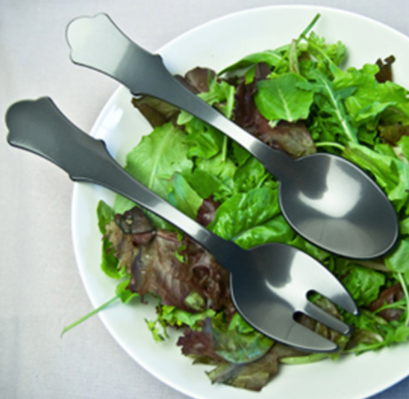 Old Fashioned Salad Tongs - Dark Grey