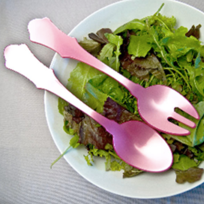 Old Fashioned Salad Tongs - Pink